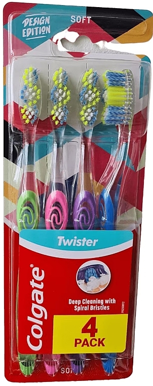 Zahnbürstenset Design 1 4 St. - Colgate Twister Design Edition Soft Toothbrush — Bild N1