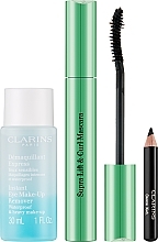 Düfte, Parfümerie und Kosmetik Clarins VP Supra Lift & Curl Mascara (Mascara 8ml + Make-up Entferner 30ml + Augenkonturenstift 0,39g) - Make-up Set 