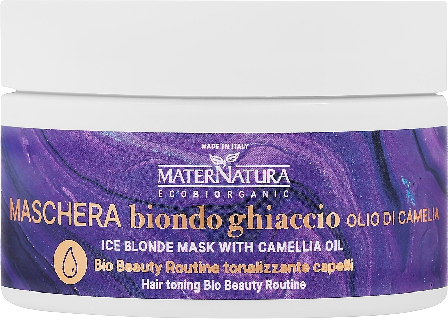 Stärkende Maske für blondes Haar mit Kamelienöl  - MaterNatura Toning Mask Blonde Hair Ice Camellia Oil  — Bild N2