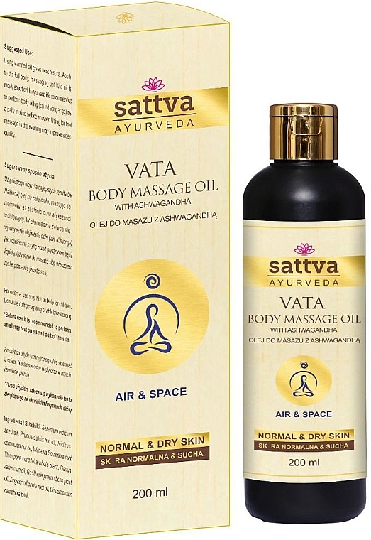 Bio-Körpermassageöl Baumwolle - Sattva Ayurveda Vata Body Massage Oil  — Bild N1