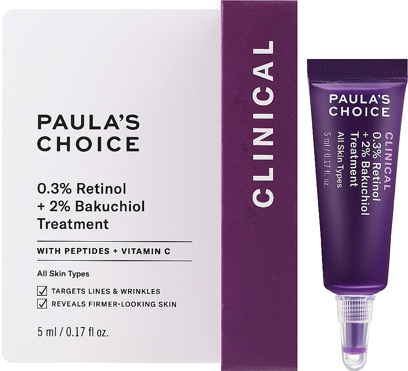 Paula's Choice Clinical 0.3% Retinol + 2% Bakuchiol Treatment Travel Size - Anti-Aging-Serum mit Retinol und Bakuchiol — Bild N2