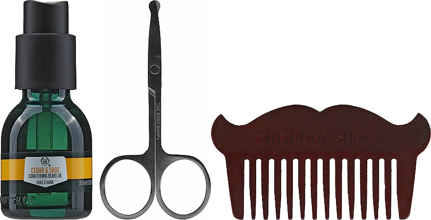Bartpflegeset - The Body Shop (Bartöl 30ml + Schnurrbart- und Bartkamm 1 St. + Schnurrbart- und Bartschere 1 St.) — Bild N2