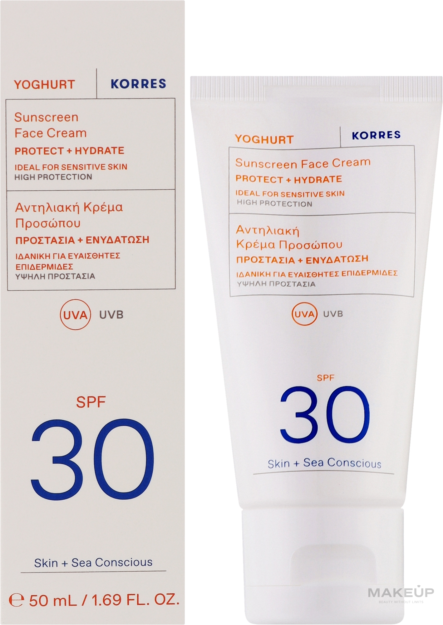 Sonnenschutzcreme für das Gesicht SPF 30 - Korres Yoghurt Sunscreen Face Cream SPF30 — Bild 50 ml