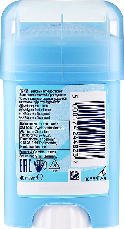 Unparfümierter cremiger Deostick Antitranspirant - Secret Key Antiperspirant Cream Stick Natural — Bild N2