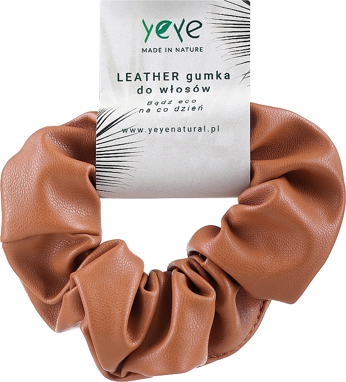 Haargummi aus Leder 10.5x3.5 cm beige - Yeye Leather Scrunchie — Bild N1