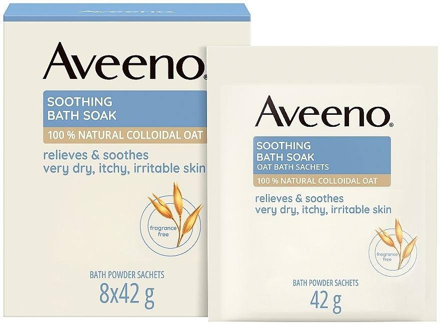 Aveeno Soothing Bath Soak Oat Bath Sachets - Beruhigendes Badepulver parfümfrei — Bild N1