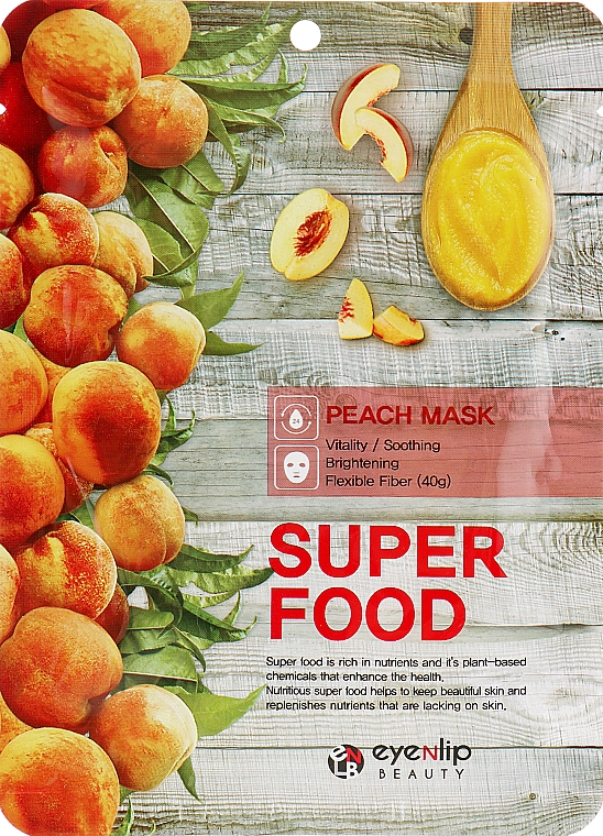 Tuchmaske für das Gesicht mit Pfirsichextrakt - Eyenlip Super Food Peach Mask — Bild N2