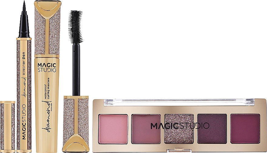 Make-up Set - Magic Studio Diamond Collection Complete Shine 5 Color Eyeshasow + 1 Mascara + 1 Eyeliner — Bild N1