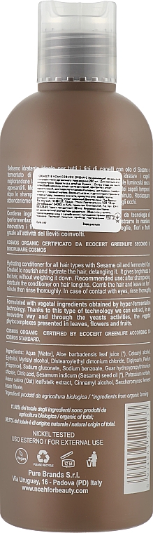 Feuchtigkeitsspendender Conditioner für alle Haartypen mit Sesamöl und fermentiertem Hafer - Noah Origins Hydrating Conditioner For All Hair Types — Bild N2