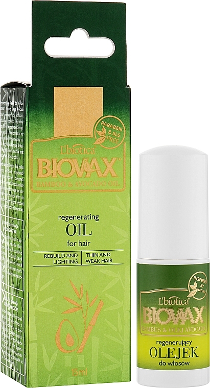 Haaröl für dünnes und schwaches Haar mit Bambus- und Avocadoöl - Biovax Bambus & Avocado Oil Elirsir — Bild N4