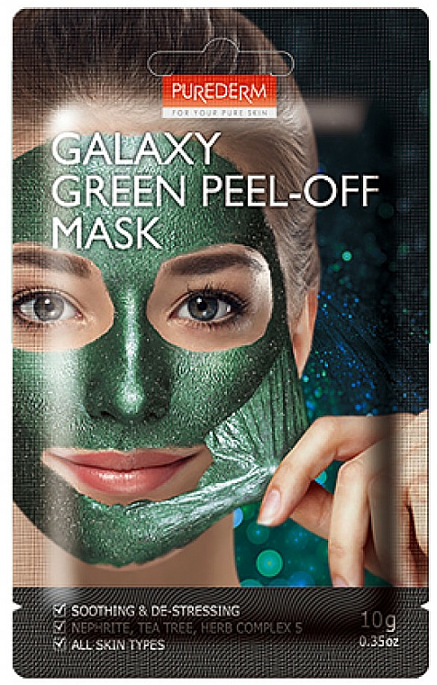 Peel-Off grüne Gesichtsmaske - Purederm Galaxy Green Peel-off Mask — Bild N1