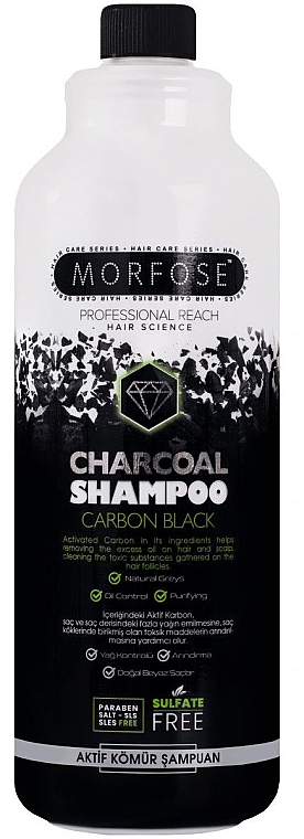 Shampoo mit Aktivkohle für graues Haar - Morfose Charcoal Carbon Shampoo — Bild N2