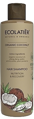 Nährendes und regenerierendes Shampoo mit Bio Kokosnussöl und Mangoextrakt - Ecolatier Organic Coconut Shampoo — Bild N1