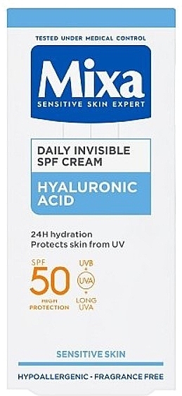 Feuchtigkeitscreme für den täglichen Gebrauch - Mixa Hyaluronic Acid Daily Invisible SPF50 Cream — Bild N2