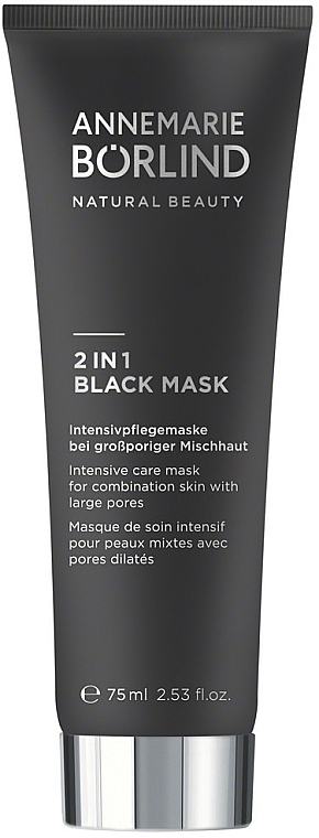 Intensivreinigende Pflegemaske bei großporiger Mischhaut - Annemarie Borlind 2 In 1 Black Mask — Bild N1