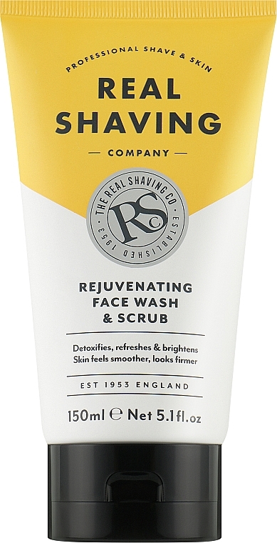 2in1 Verjüngendes Gesichtspeeling und Waschgel für Männer - The Real Shaving Co. Rejuvenating Face Wash & Scrub — Bild N1