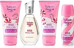 Düfte, Parfümerie und Kosmetik Tulipan Negro Kiss Fresa Y Nata - Duftset (Eau de Toilette 50ml + Körperlotion 75ml + Duschgel 75ml + Deospray 50ml) 
