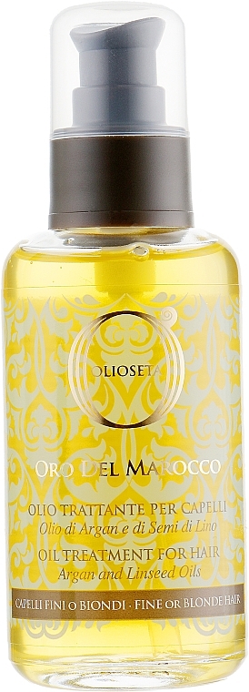 Marokkanisches Öl für feines und blondes Haar - Barex Italiana Olioseta oro del Marocco Fini e Biondi