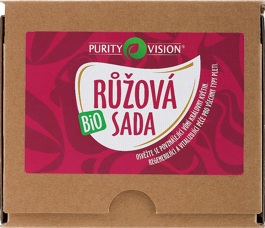Gesichtspflegeset - Purity Vision Bio Pink Set (Rosenwasser 100ml + Rosa Creme 40ml + Creme 70ml) — Bild N1