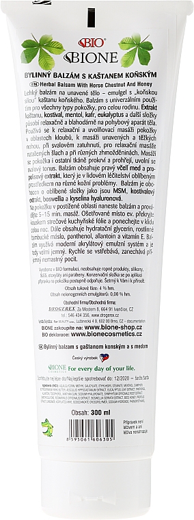 Körperbalsam - Bione Cosmetics Honey + Q10 With Horse Chestnut And Propolis Balm — Bild N2