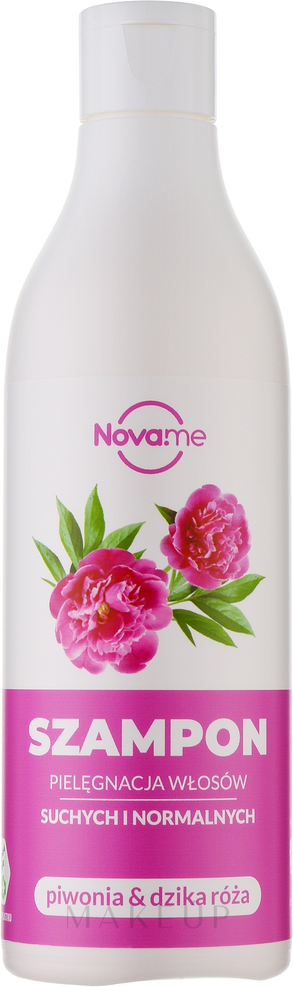 Shampoo für trockenes und normales Haar mit Pfingstrose und Hagebutte - Novame — Bild 300 ml