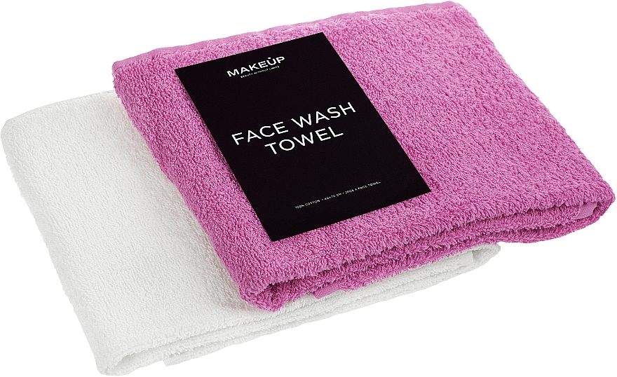 Gesichtstücher-Set weiß und Marsala Twins - MAKEUP Face Towel Set Marsala + White — Bild N2