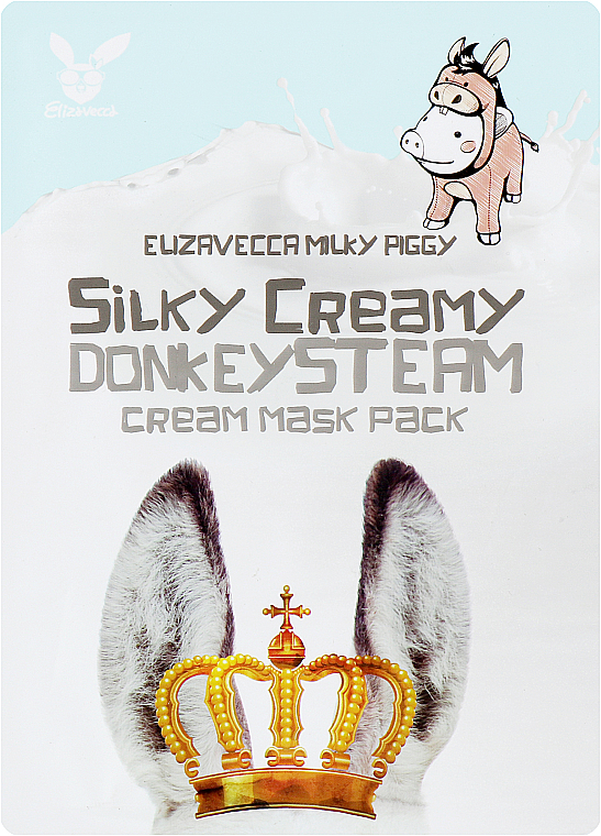 Feuchtigkeitsspendende Anti-Falten Tuchmaske für das Gesicht mit Eselsmilch - Elizavecca Silky Creamy donkey Steam Cream Mask — Bild N1