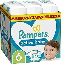 Düfte, Parfümerie und Kosmetik Windeln Active Baby 6 (13-18 kg) 128 St. - Pampers
