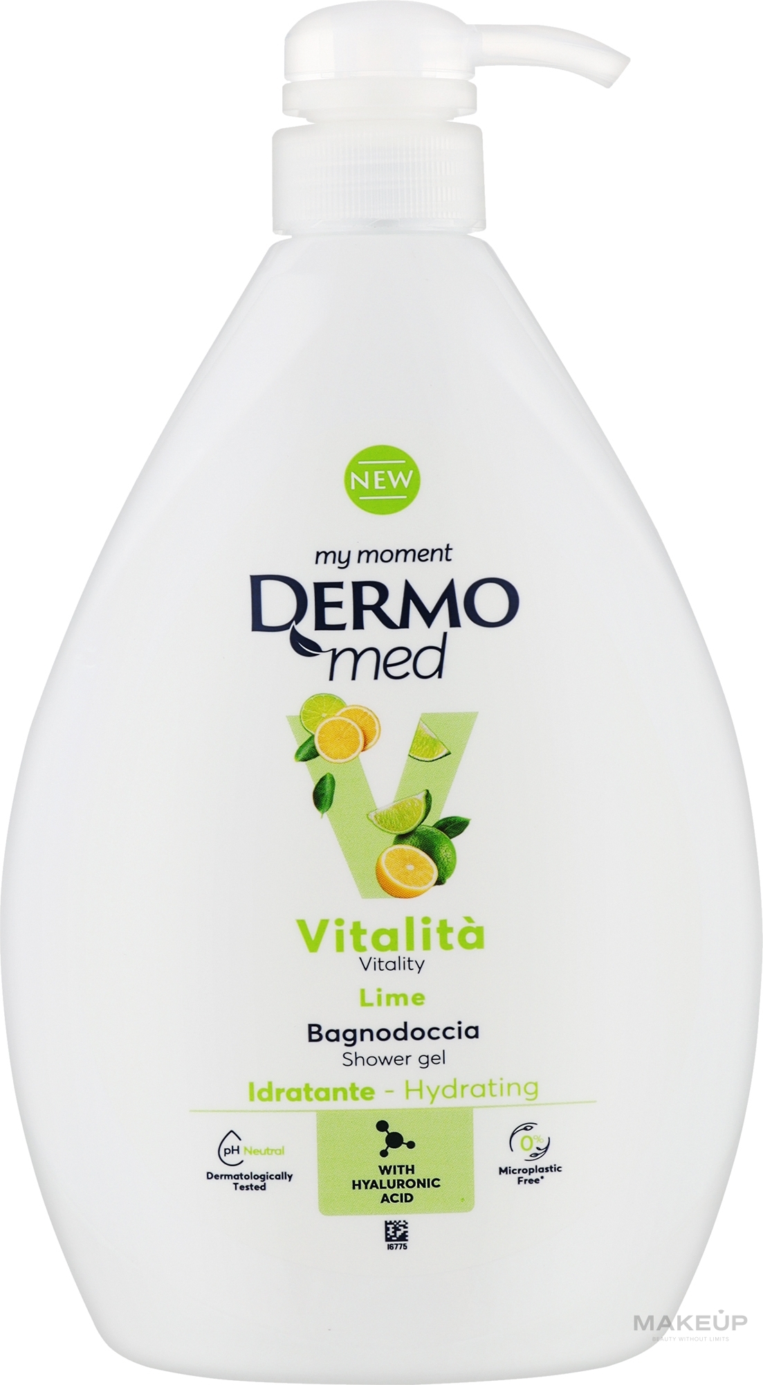 Duschgel mit Spender Limette - DermoMed Vitality Lime Shower Gel  — Bild 1000 ml