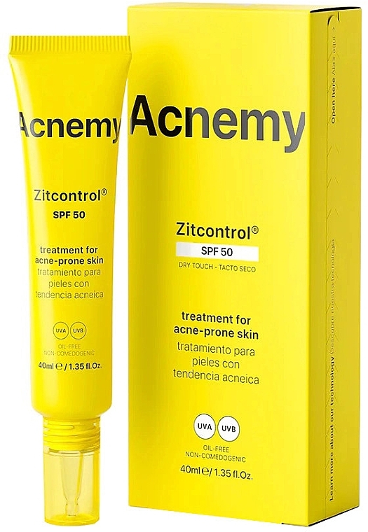 Sonnenschutzcreme für zu Akne neigende Haut - Acnemy Zitcontrol SPF 50 Treatment For Acne-Prone Skin — Bild N1