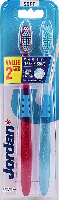 Zahnbürste weich Target Teeth & Gums lila, blau 2 St. - Jordan Target Teeth Toothbrush — Bild N1