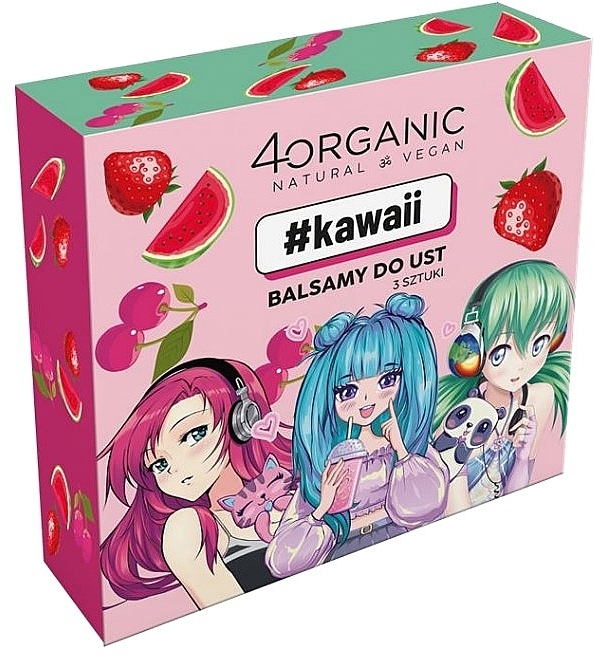 Lippenbalsam-Set - 4organic #Kawaii (Lippenbalsam 3x5g)  — Bild N1