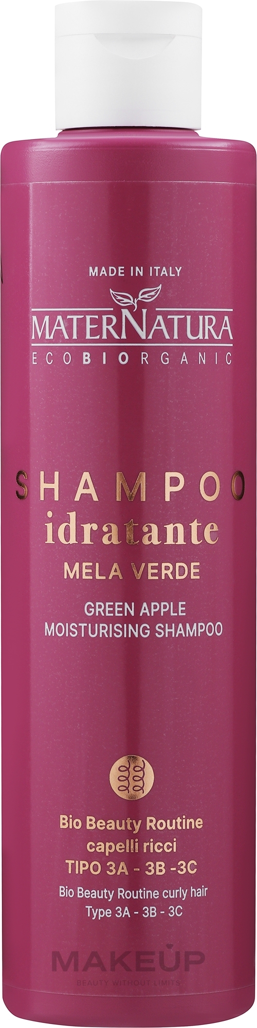 Feuchtigkeitsspendendes Shampoo für lockiges Haar - MaterNatura Green Apple Moisturising Shampoo — Bild 250 ml