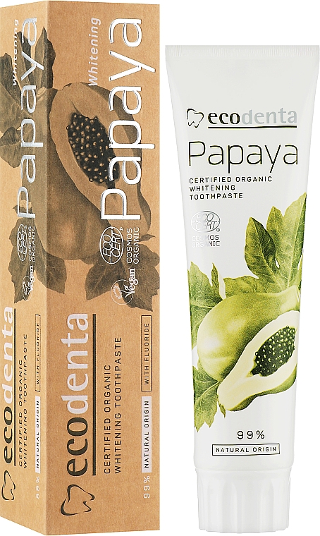 Aufhellende Bio Zahnpasta mit Papayaextrakt - Ecodenta Papaya Whitening Toothpaste — Bild N4
