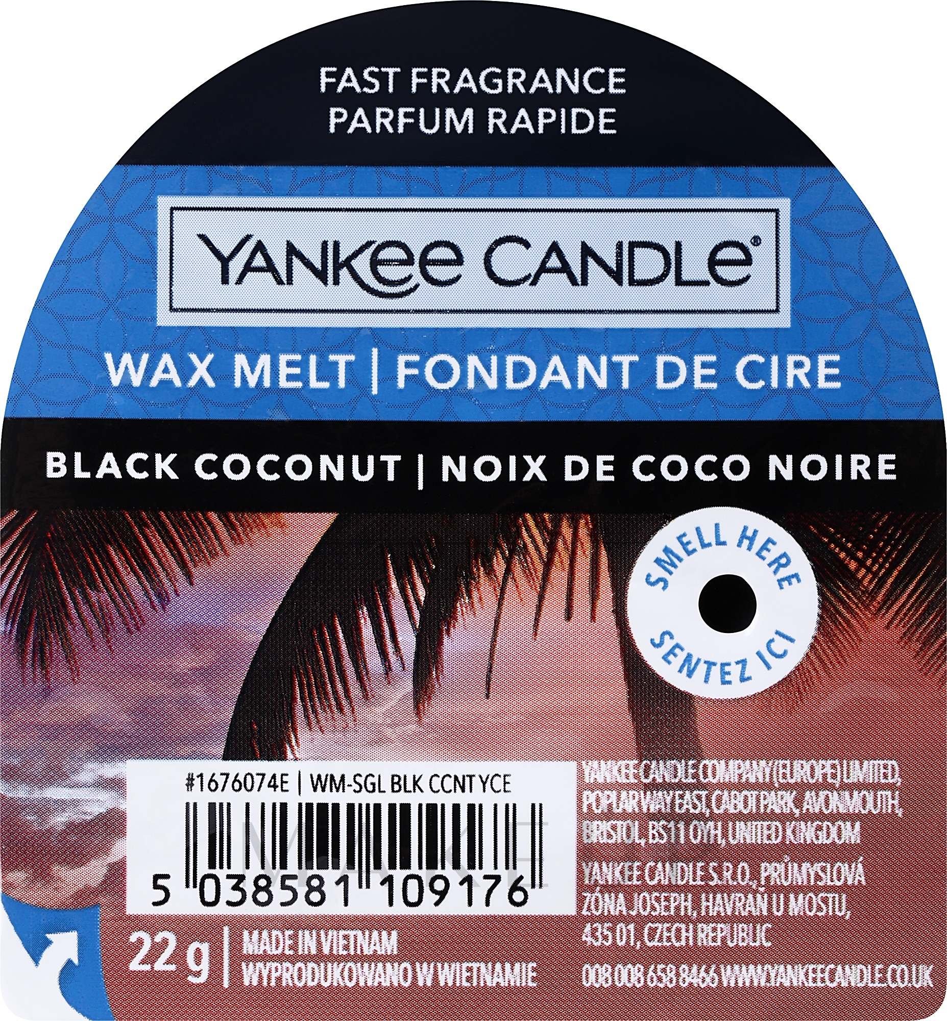 Tart-Duftwachs Black Coconut - Yankee Candle Black Coconut Wax Melt — Bild 22 g