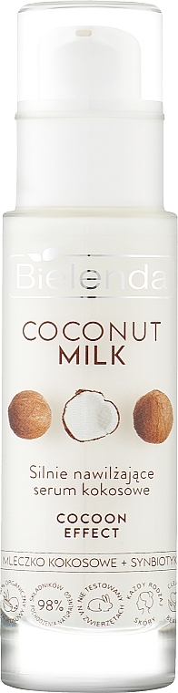 Feuchtigkeitsspendendes Gesichtsserum mit Kokosnuss - Bielenda Coconut Milk Strongly Moisturizing Coconut Serum — Bild N1