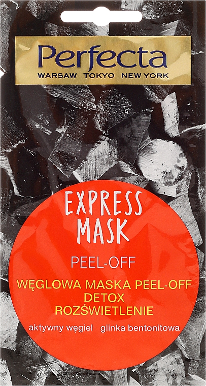 Peelingmaske für das Gesicht mit Aktivkohle und Bentonit Tonerde - Perfecta Express Mask Peel-Off Detox