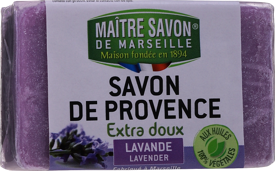 Feste Seife mit Lavendelöl - Maitre Savon De Marseille Savon De Provence Lavender Soap Bar — Bild N1