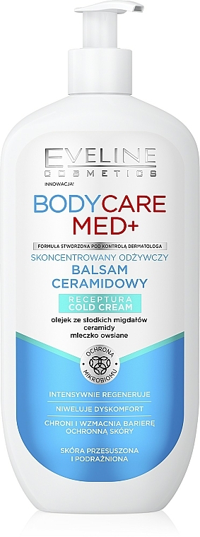 Körperlotion mit süßem Mandelöl - Eveline Cosmetics Body CareMed+ Balm Ceramide — Bild N1