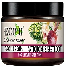 Feuchtigkeitsspendende Gesichtscreme Artischocken und Rote Beete - Eco U Artichokes and Beets Face Cream — Bild N1