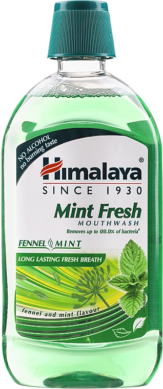 Mundspülung mit Fenchel- und Minzgeschmack - Himalaya Herbals Mouthwash Mint Fresh — Bild N1
