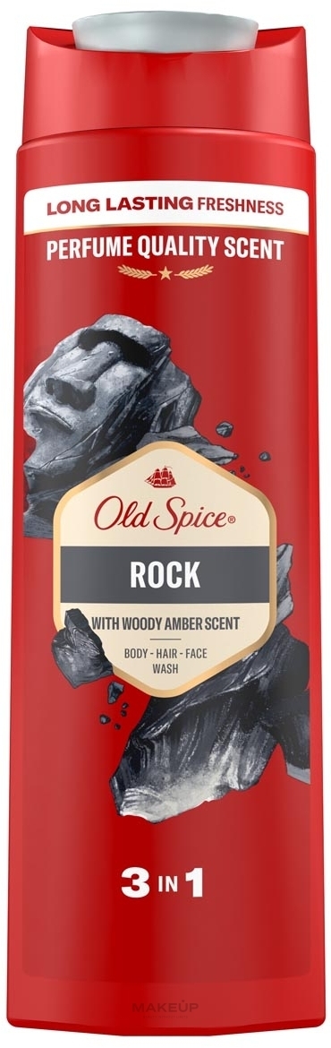 2in1 Shampoo und Duschgel mit Aktivkohle - Old Spice Rock With Charcoal Shower Gel + Shampoo — Bild 400 ml