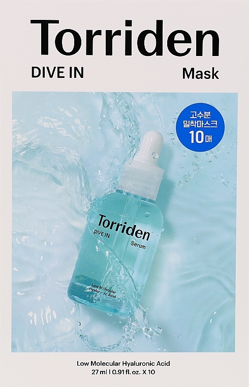 Feuchtigkeitsspendende Gesichtsmaske mit Hyaluronsäure - Torriden Dive In Low Molecule Hyaluronic Acid Mask — Bild N1