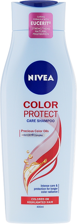 Farbschützendes Shampoo für gefärbtes und gesträhntes Haar mit Eucerit - NIVEA Color Protect + Eucerit Complex Care Shampoo — Bild N1