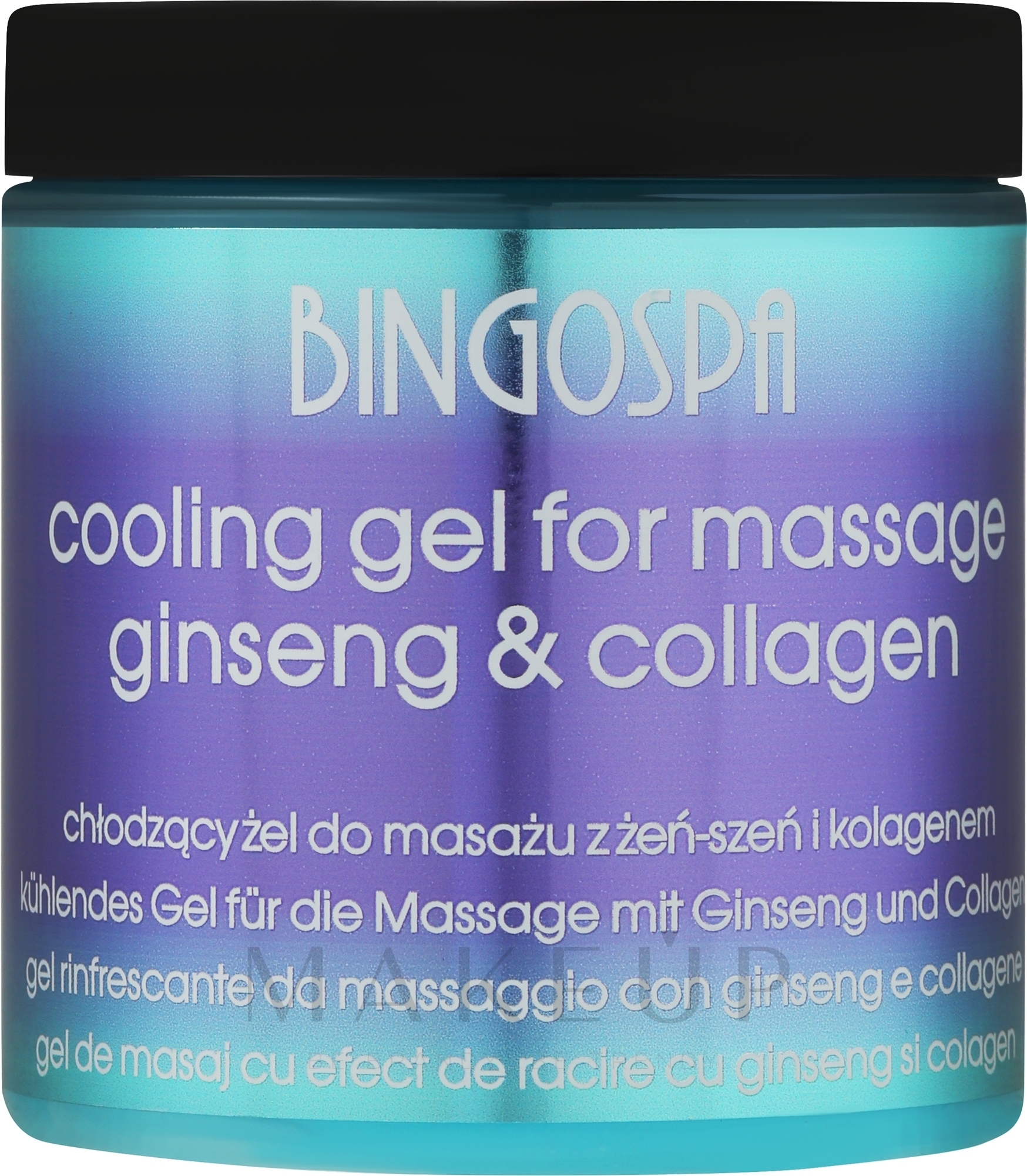 Kühlendes Massagegel mit Ginseng und Collagen - BingoSpa Massage Gel Enriched With Ginseng And Collagen — Bild 250 g