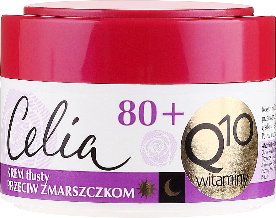 Fettige Anti-Falten Gesichtscreme mit Coenzym Q10 und Vitaminen 80+ - Celia Q10 Face Cream 80+