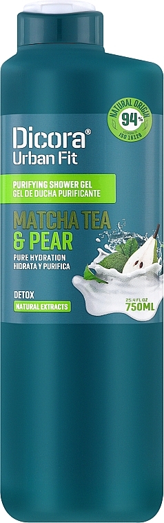 Duschgel Matcha-Tee und Birne - Dicora Urban Fit Purifying Shower Gel Detox Matcha Tea & Pear — Bild N2