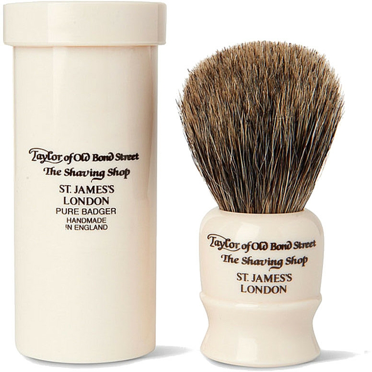 Rasierpinsel 8,5 cm mit Pinseletui weiß - Taylor of Old Bond Street Shaving Brush Pure Badger — Bild N1