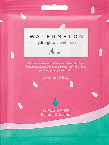 GESCHENK! Tuchmaske für das Gesicht - Ariul Watermelon Hydro Glow Sheet Mask — Bild N1