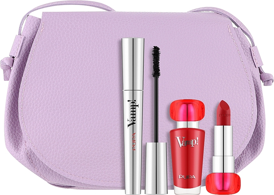 Make-up Set (Mascara 9ml + Lippenstift 3.5ml + Kosmetiktasche 1 St.) - Pupa Vamp! Mascara & Vamp! Lipstick Kit — Bild N1